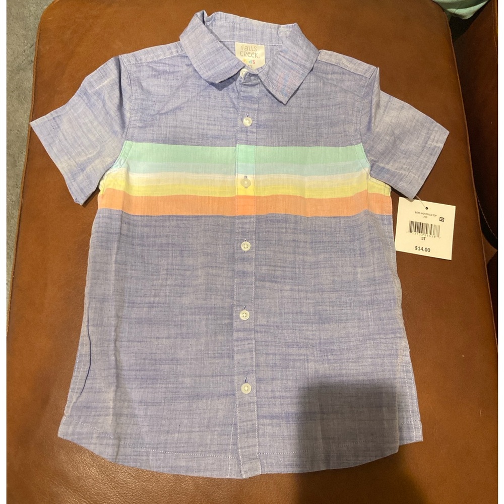 NWT! Falls Creek boys button down shirt Sz 5T